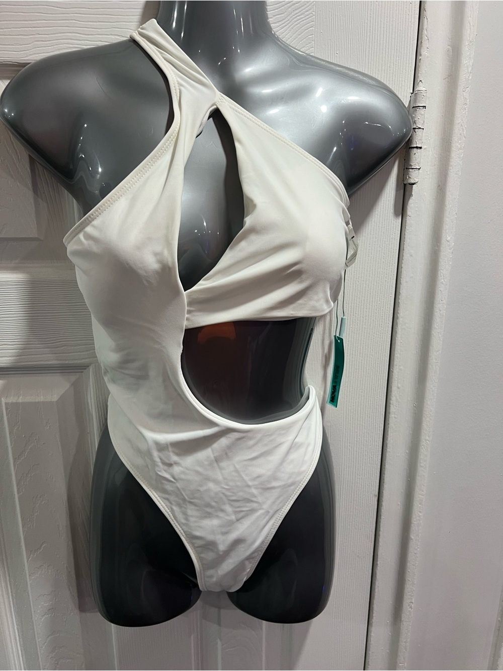 Asymmetrical Cutout One-Piece Swimsuit in White